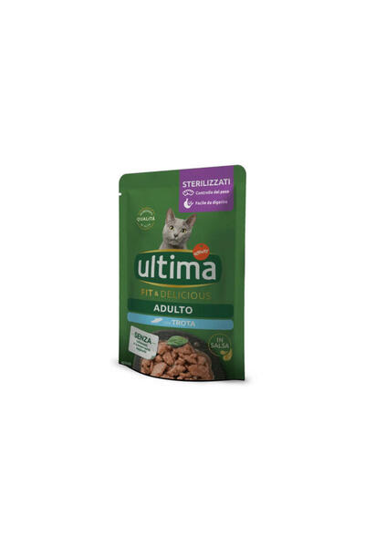 ULTIMA Hrana umeda pentru pisici adulte sterilizate CAT, cu pastrav, 85G