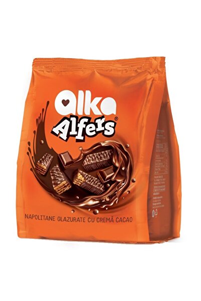 Alfers Napolitane cu crema cacao, glazurate cu ciocolata 180g