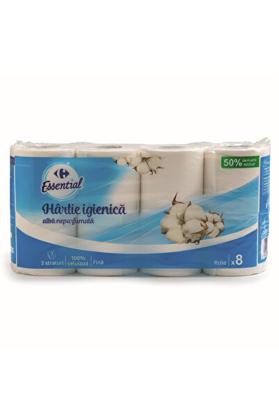 Carrefour Essential Hartie igienica Carrefour Essential 3 straturi 8 role