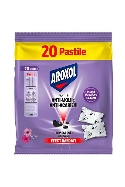 Aroxol Pastile parfumate impotriva moliilor Aroxol, 20 buc