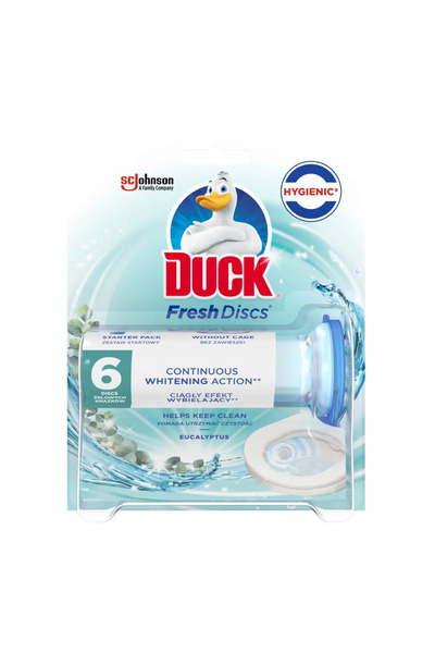DUCK Odorizant toaleta aparat cu gel Fresh Discs Eucalipt, 6 discuri