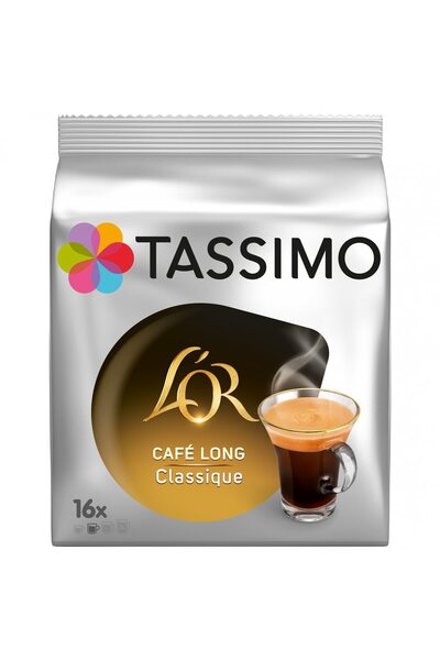 L'OR Capsule cafea, Tassimo Cafe Long Classic, intensitate 6, 16 bauturi x 120 ml, 16 capsule