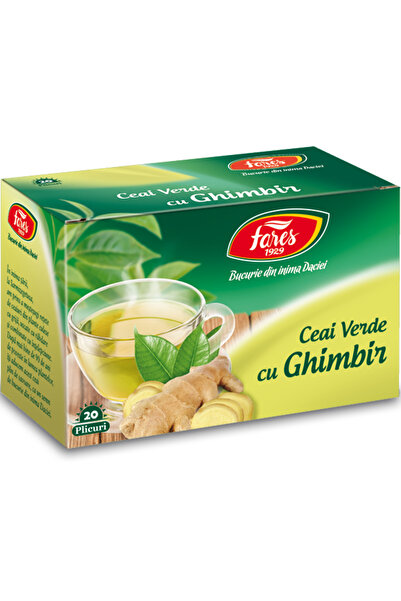Fares Ceai verde Fares, cu ghimbir, 20 pliculete