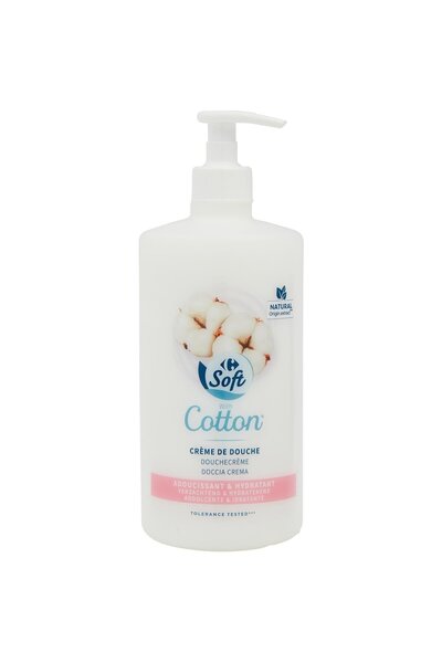 Crf Soft Gel de dus cu extract de bumbac Carrefour Soft, 750ml