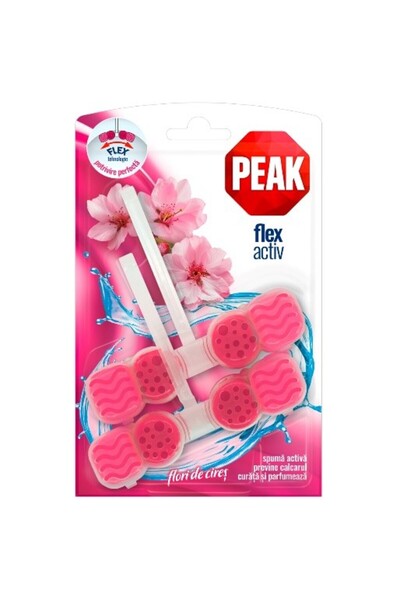 Peak Odorizant toaleta Flex Activ, flori de cires, 2x48g