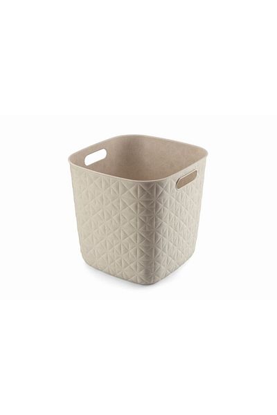 CURVER Storage basket with 2 handles Softex Cub, 15 L, 27.8x27.8x26.9 cm, Cream
