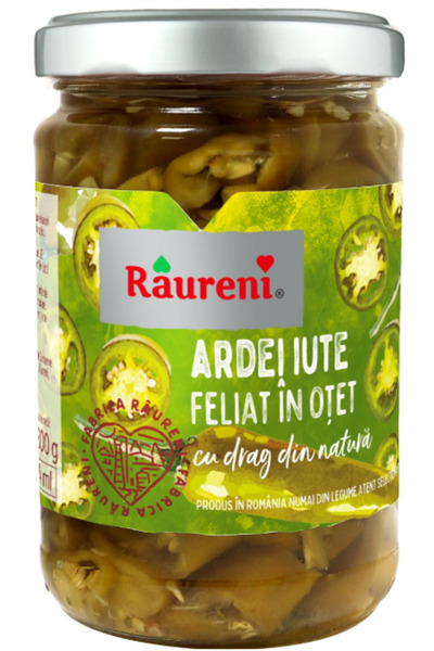 Raureni Ardei iute feliat in otet Raureni, 300g