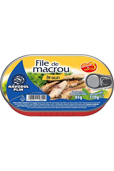 Navodul Pl Mackerel fillets Navodul Plin in sunflower oil, 170g