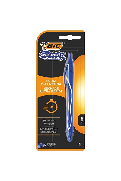 Bic Pix Roller Gelocity Quick Dry BIC, varf 0.7 mm, Albastru
