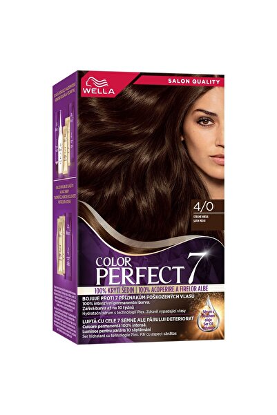 Wella Vopsea de par permanenta Color Perfect 4/0 Saten Mediu, 135ml