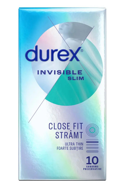 Durex Prezervative Invisible Slim Fit 10 buc