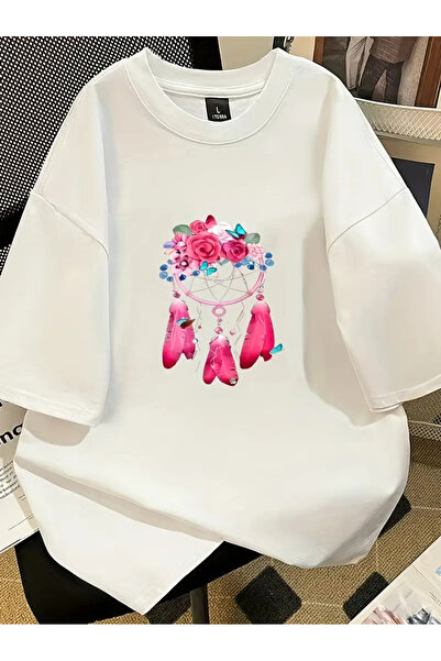 Aether تي شيرت مطبوع بأكمام قصيرة ومقاس كبير ممتاز