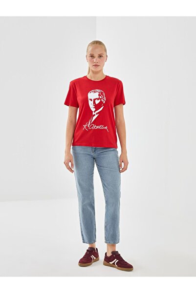 LC Waikiki Crew Neck Ataturk Themed Women's T-Shirt