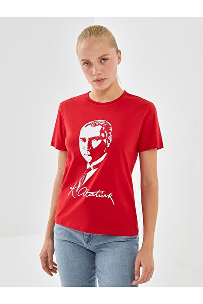 LC Waikiki Crew Neck Ataturk Themed Women's T-Shirt
