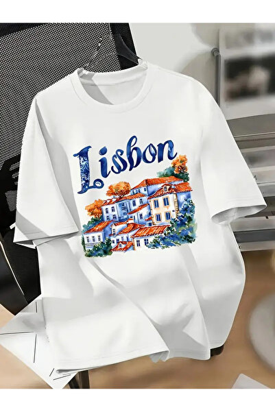 Aether تي شيرت مطبوع بأكمام قصيرة ومقاس كبير ممتاز