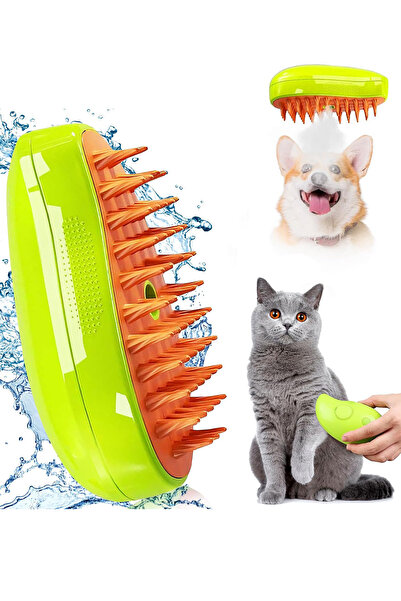 NOYİSKA Buharlı Tüy Toplayıcı Yumuşak Kedi Köpek Tarama Fırçası Masaj Tüy Tem...