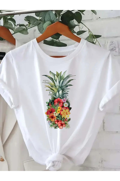 Aether تي شيرت مطبوع بأكمام قصيرة ومقاس كبير ممتاز