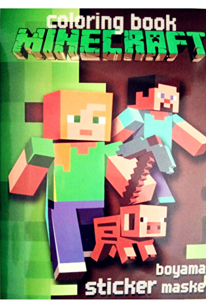booddie Mınecraft Boyama Kitabı Stickerlı (Arka Kapak Kesilerek Maskeli )Boya...