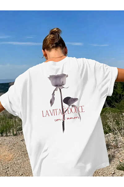 Aether تي شيرت مطبوع بأكمام قصيرة ومقاس كبير ممتاز