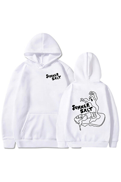 Tarzsokak Grafică albă de desene animate Summer Salt Group Hip Hop Moletom Fe...