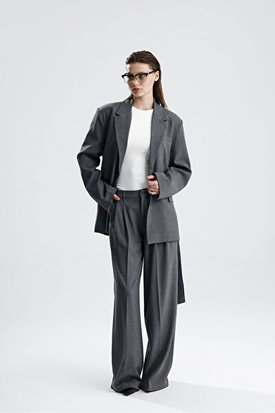 KIKU Kadın Kuşaklı Oversize Blazer Ceket