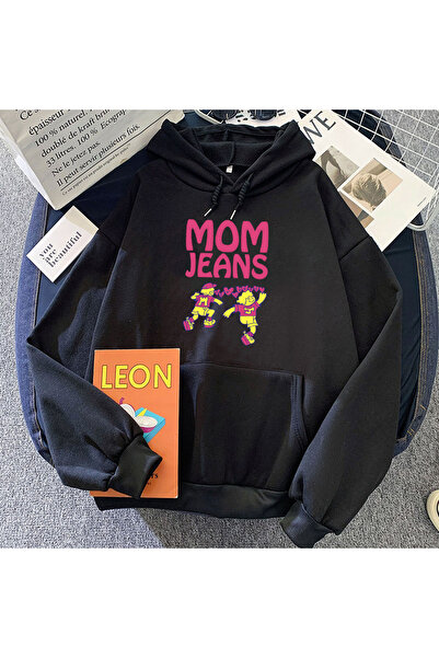 Tarzsokak Rochie neagră cu grafică amuzantă Bandă Mom Jeans Bandă Hip Hop Str...