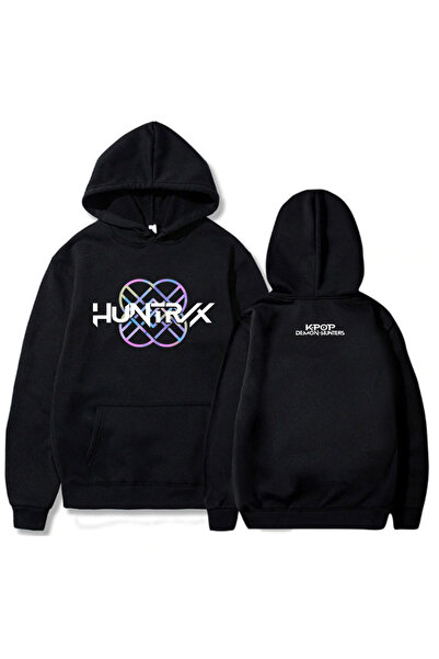 Tarzsokak Crna KPop majica sa kapuljačom s logotipom Demon Hunters Huntrix, f...