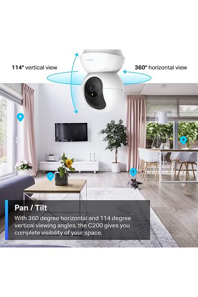 TP-LINK Tapo C200 Pan/Tilt 1080p Full HD Home Security Wi‑Fi Camera – Live View & Two‑Way Audio
