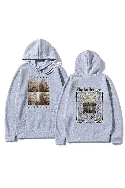 Tarzsokak Γκρι μοντέρνα casual φούτερ με κουκούλα Phoebe bripocket Indie folk...