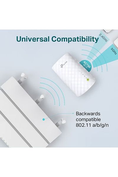 TP-LINK RE200 AC750 Dual‑Band Mesh Wi‑Fi Range Extender – 433 Mbps @ 5 GHz & 300 Mbps @ 2.4 GHz