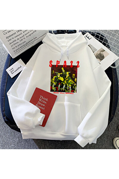 Tarzsokak White Ezmek Kille SPAZZ None Hoodies Band grafică amuzantă dera Muj...