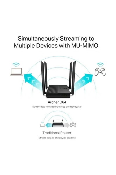 TP-LINK Archer C64 AC1200 Wireless MU-MIMO Wi-Fi Router Black Dual Band
