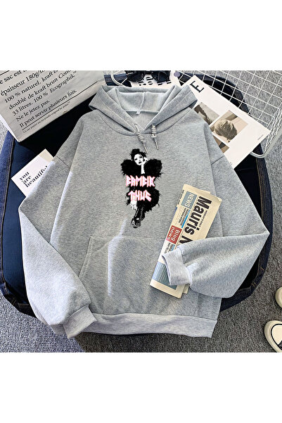 Tarzsokak بلوفرات شتوية بغطاء للرأس باللون الرمادي من Bambie Thug Graphic Hip...