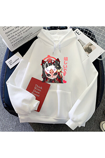 Tarzsokak هوديي واكامو للفتيات الصغيرات باللون الأبيض والأزرق من Archive Wakamo