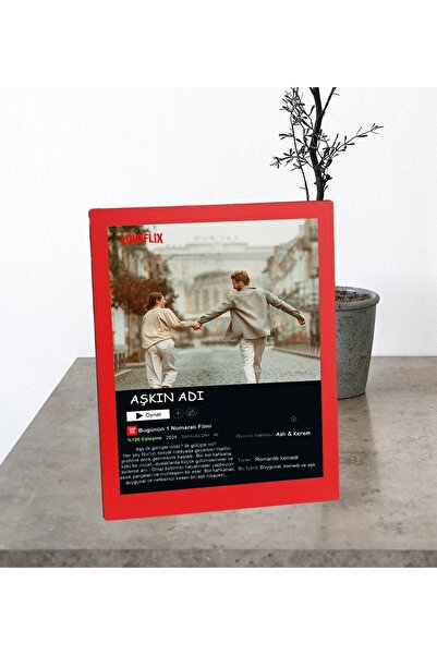 GİFTSTİME Kişiye Özel Masaüstü Kırmızı Lovefix Tasarımlı Ahşap Mdf Resimli Ko...