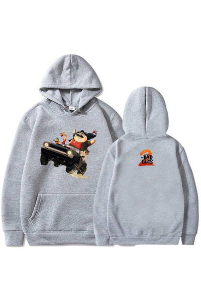 Tarzsokak Γκρι The Bad Guys 2 Φούτερ με Κουκούλα Μακρυμάνικα Φλις Καθημερινά ...