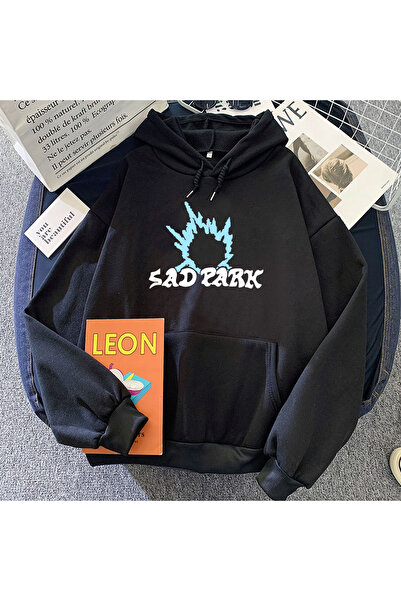 Tarzsokak أسود Sad Park BandHoodiesUnisex طويل دافئ