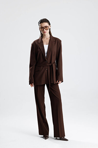 KIKU Kadın Kuşaklı Oversize Blazer Ceket