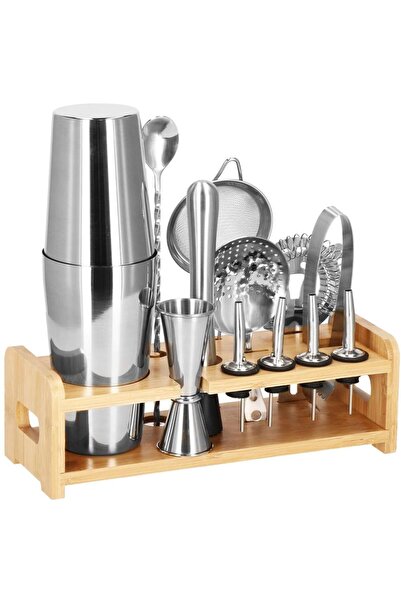 SERSIMO Κιτ σέικερ κοκτέιλ για μπάρμαν 750ml, KI11, βάση από μπαμπού, 14 τεμάχια