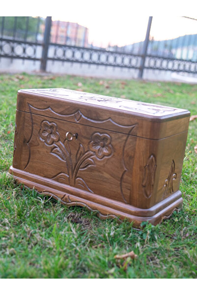 ARMES EV CONCEPT El Oyması Ahşap Sandık | Dekoratif ve Depolama Amaçlı