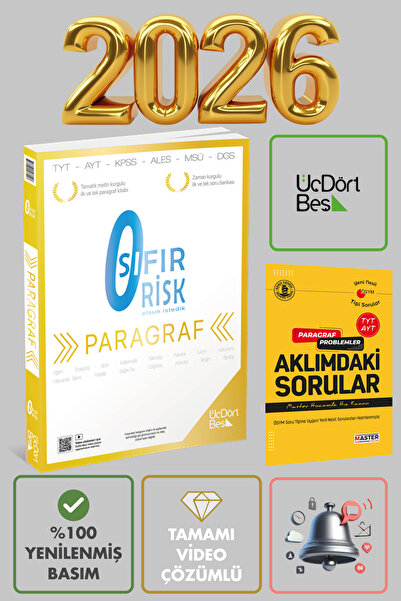 Üç Dört Beş Yayıncılık 345 - Paragraf Sıfır Risk - GÜNCEL BASKI Yeni Nesil Ta...