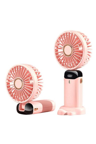 SKYDDAR INNOVATION Portable Fan, 5 Speeds, N15, USB-C 2A, 1800mAh, Compact and Lightweight, sticker set, Pink