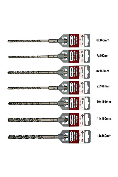 HAS-TEC SDS-Plus Matkap Ucu Seti | 7 Parça 6mm - 12mm | Kırıcı Delici Hilti Uyumlu Beton Delme Uçları
