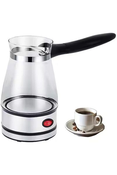 Denx Electric Turkish Coffee Maker DX3418, 500ml Capacity, Stainless Steel, 600W