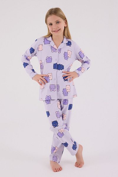 Rolypoly Girl's Purple Shirt Pajama Set