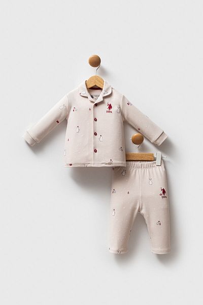 U.S. Polo Assn. U.S. Polo Assn Baby Boy Beige Baby Sets