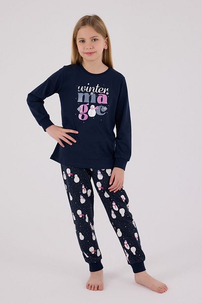 Rolypoly Girl's Navy Blue Pajama Set