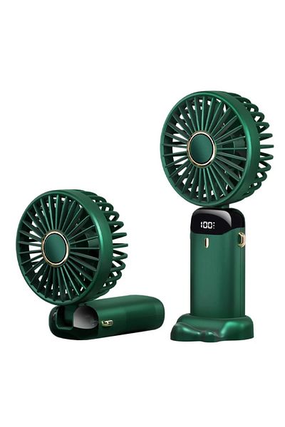 SKYDDAR INNOVATION Ventilator portabil, 5 viteze, N15, USB-C 2A, 1800mAh, compact și ușor, set de stickere, verde