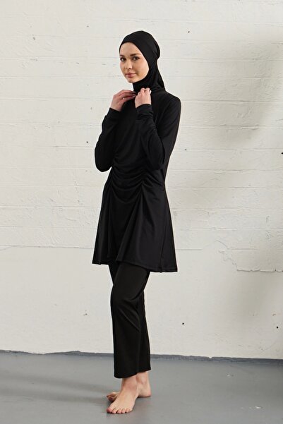 Starinci Mayo Lycra Hijab Swimsuit Black Gathered Model Black