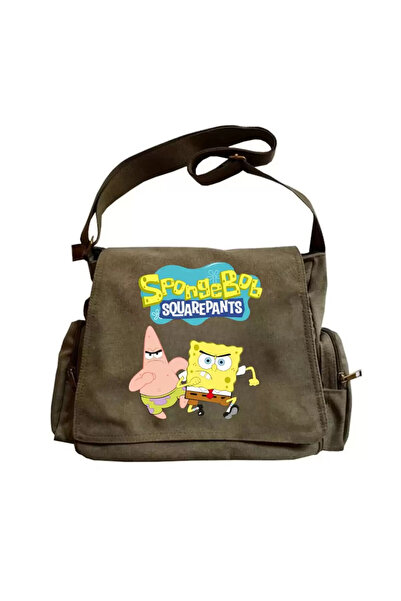 Gofeel Spongebob Unisex Yeşil Postacı Çantası